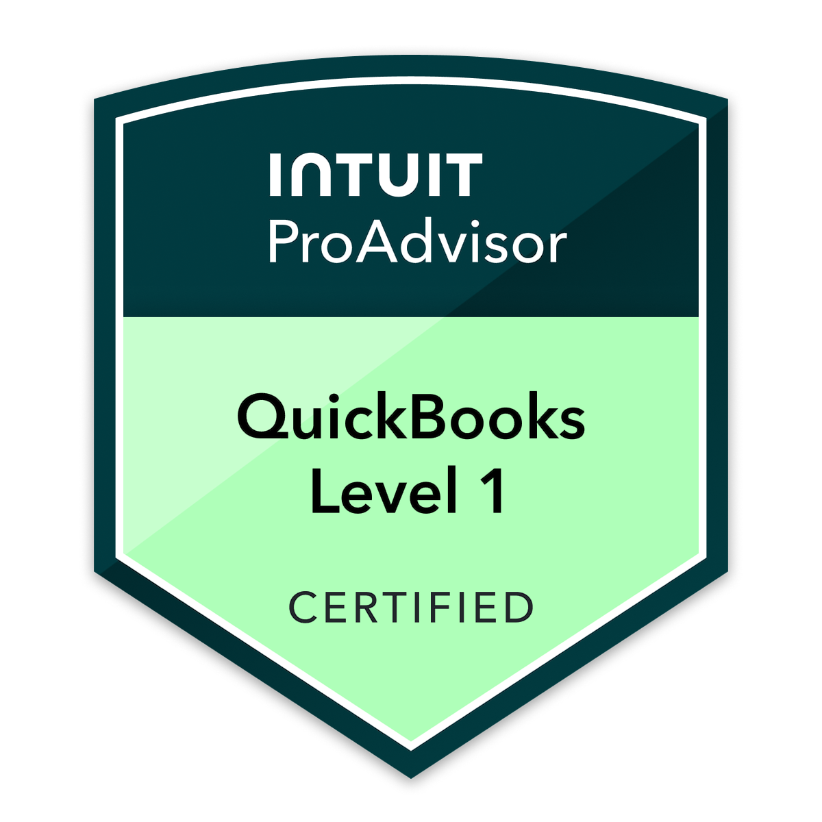 Intuit ProAdvisor QuickBooks Level 1 Certified badge